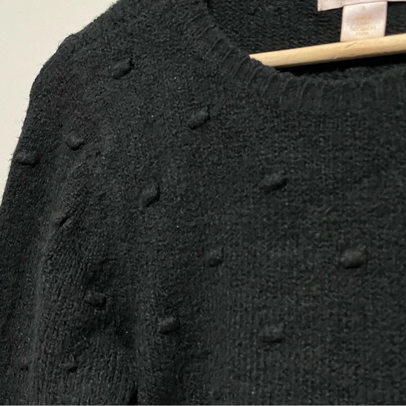 Rachel Parcell Bobble Stitch Bishop Sleeve Sweater in Black - Picture 6 of 10